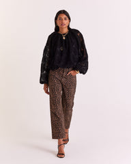 Blouse Ambre noir texturé