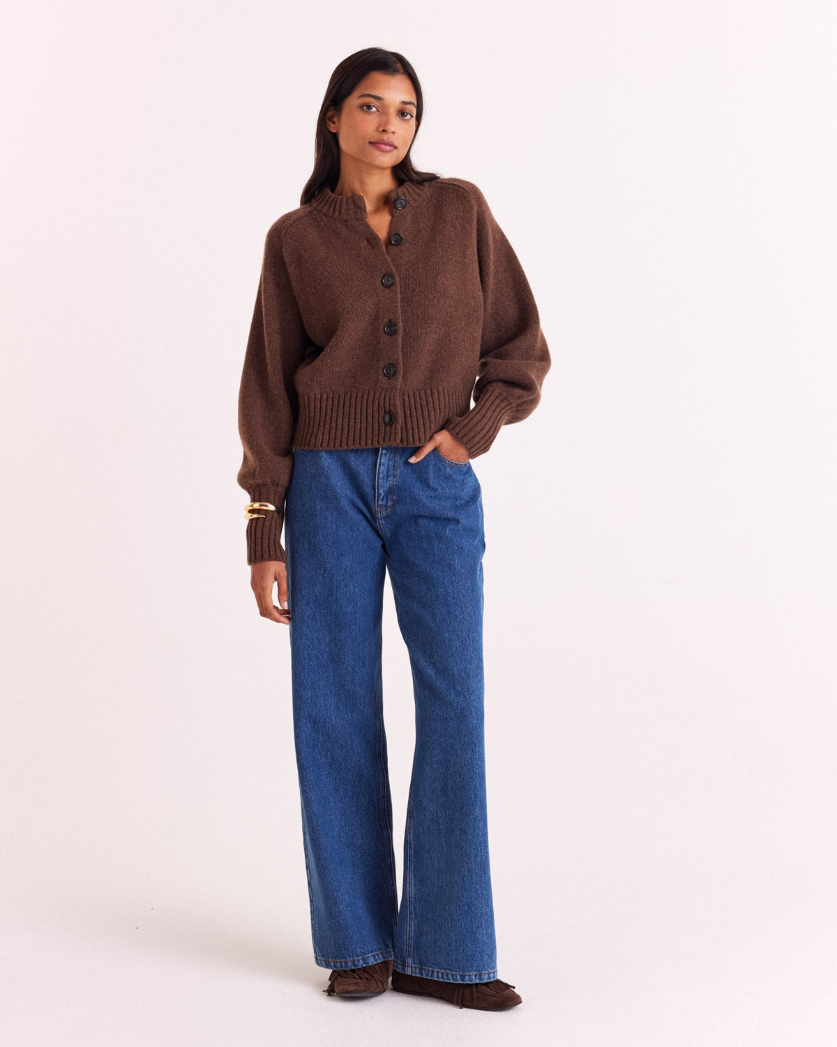Cardigan Hilda marron