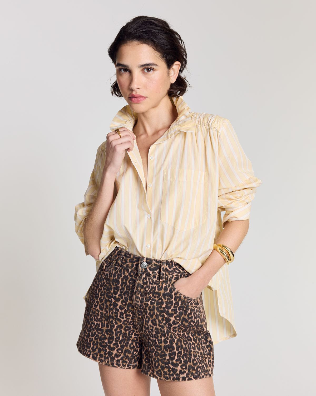 Chemise Leonor rayures jaune
