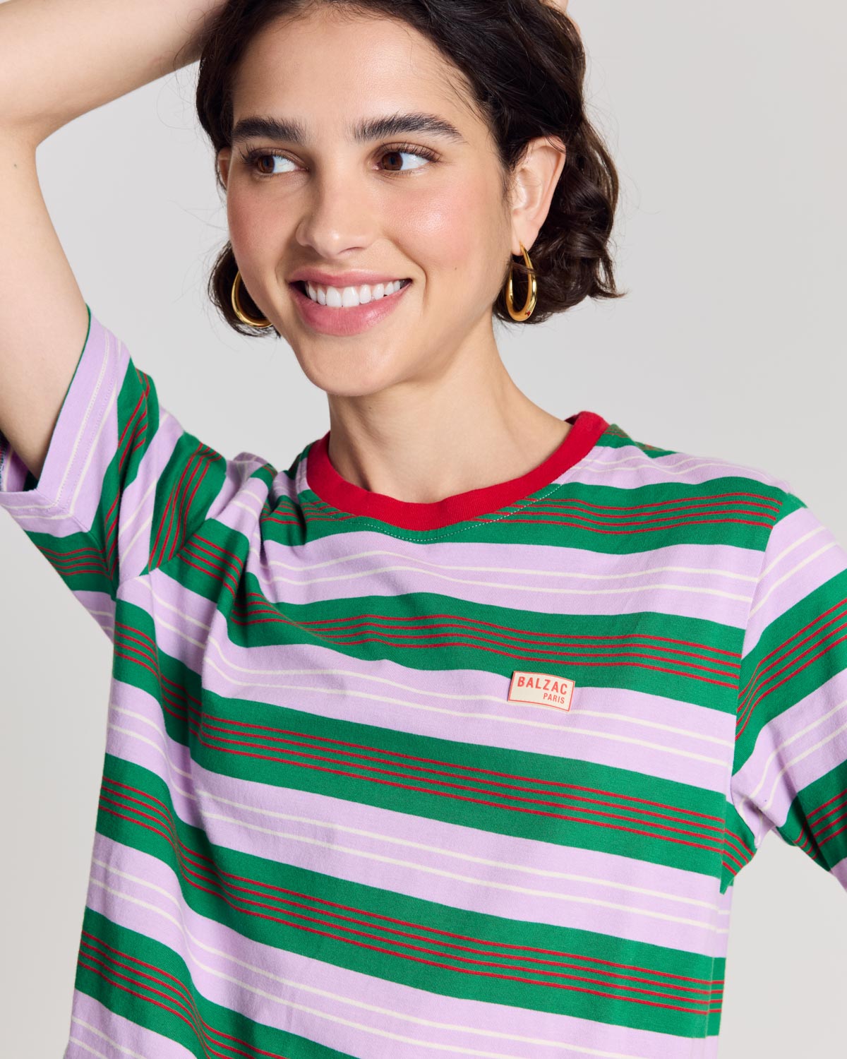 Tee Shirt Bree rayures marine et violet