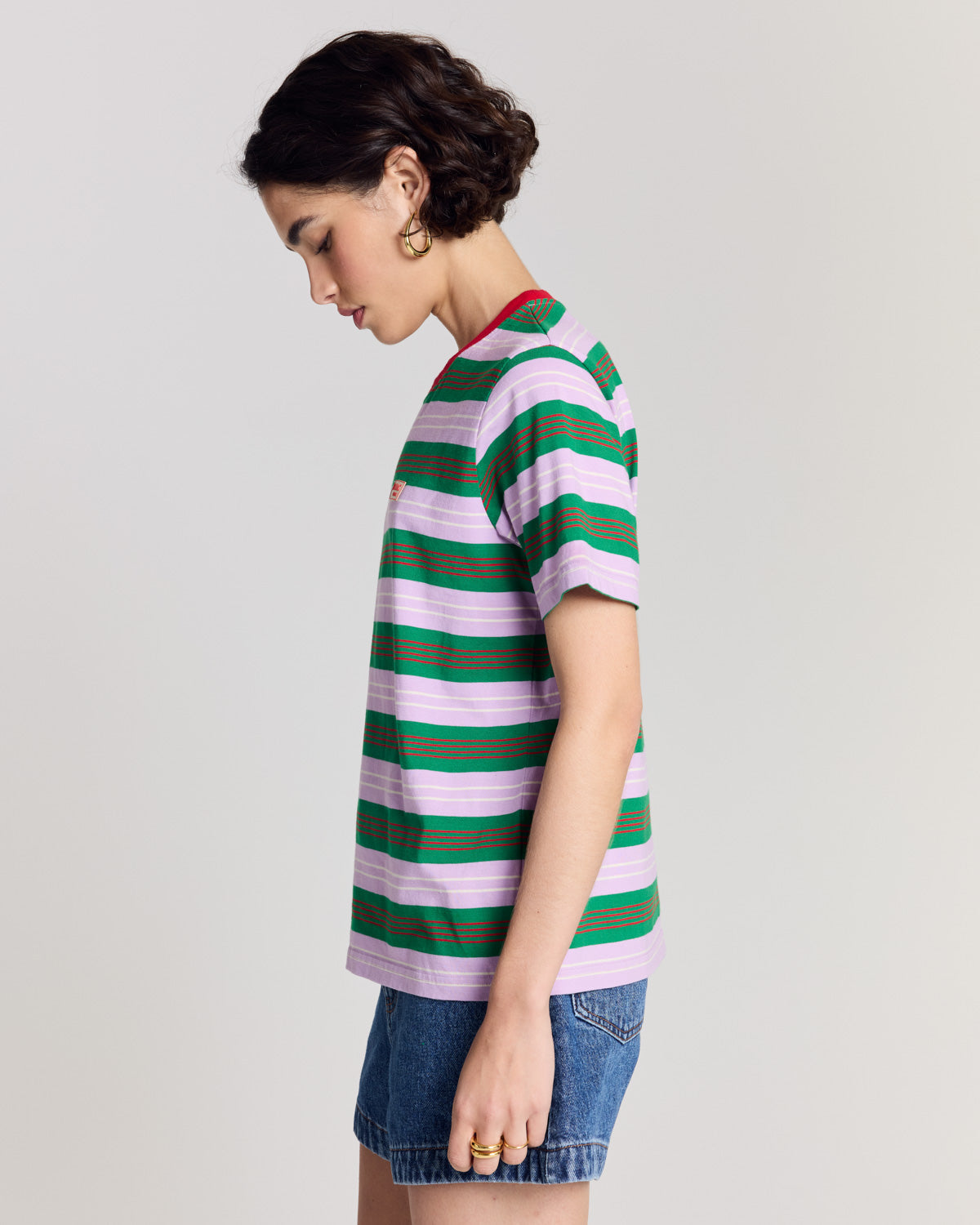 Tee Shirt Bree rayures marine et violet