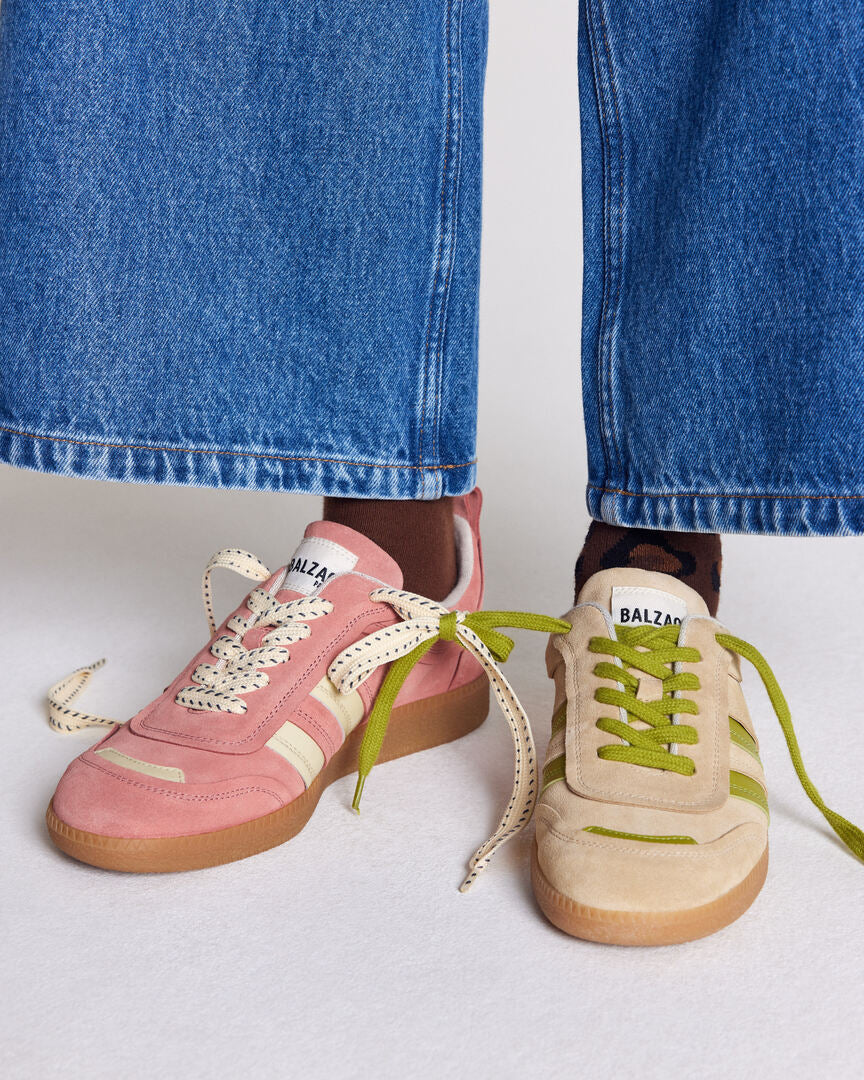 Baskets Quinn rose et jaune beurre