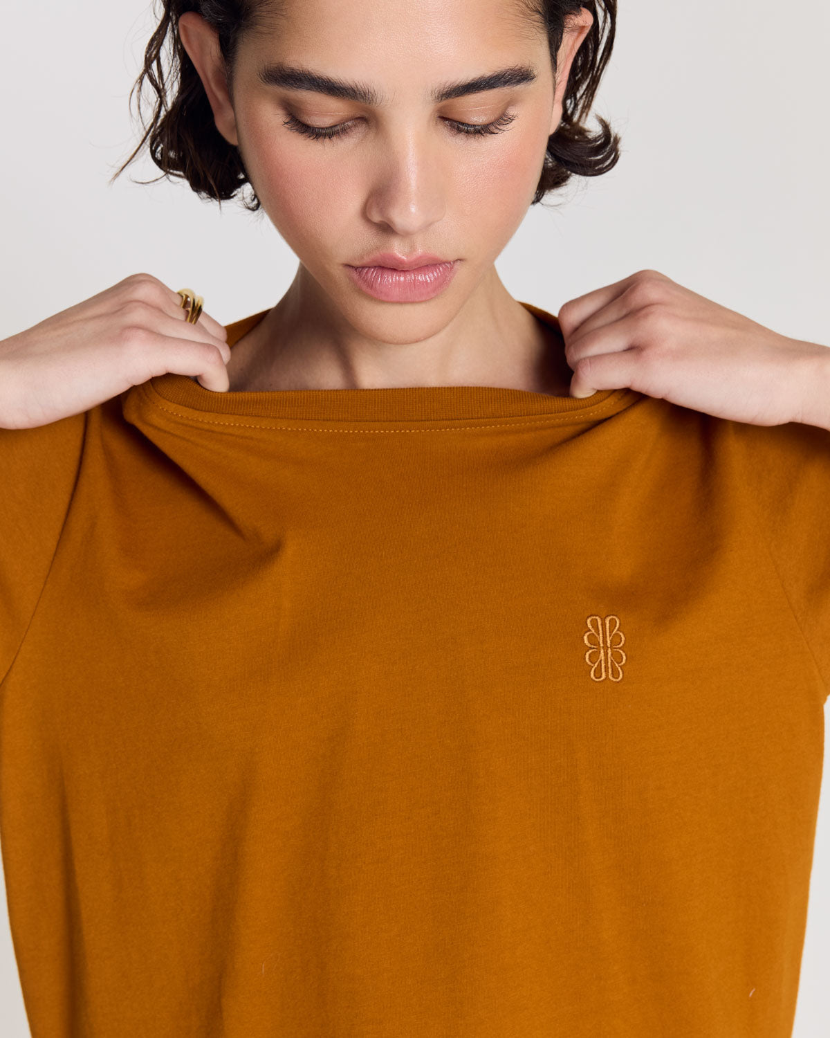 Tee-shirt Bree brodé cannelle