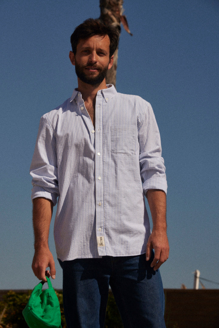Chemise Paradis rayures bleues et blanches