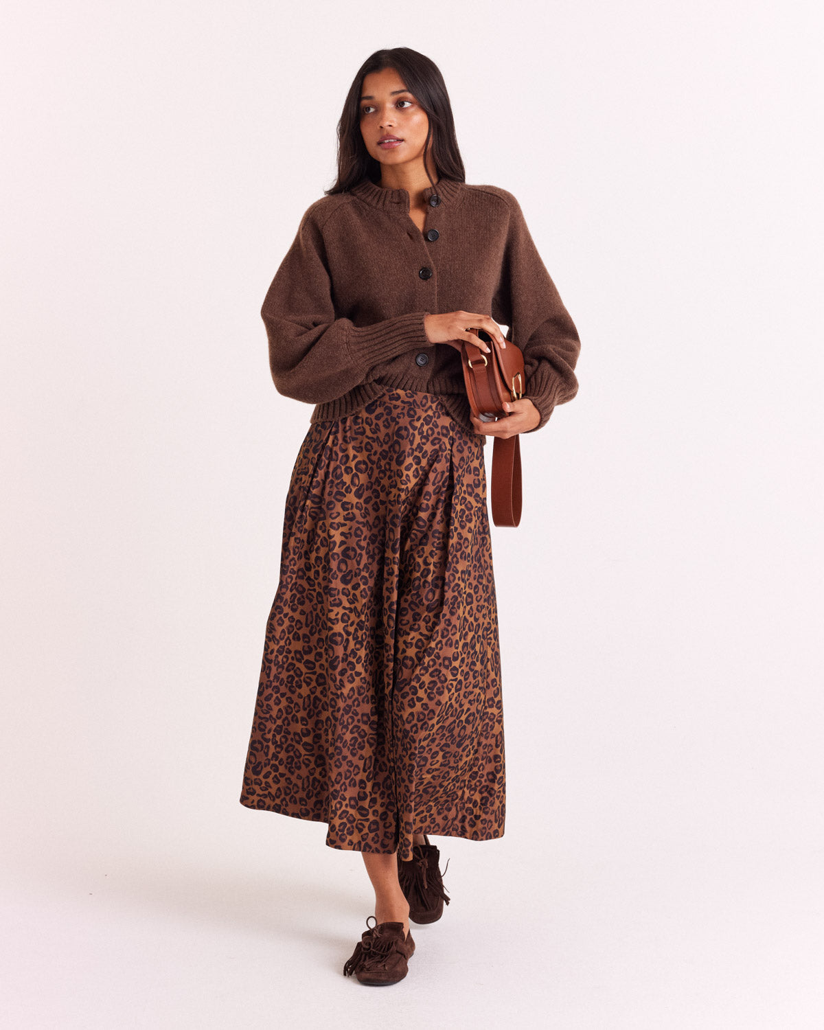 Cardigan Hilda marron