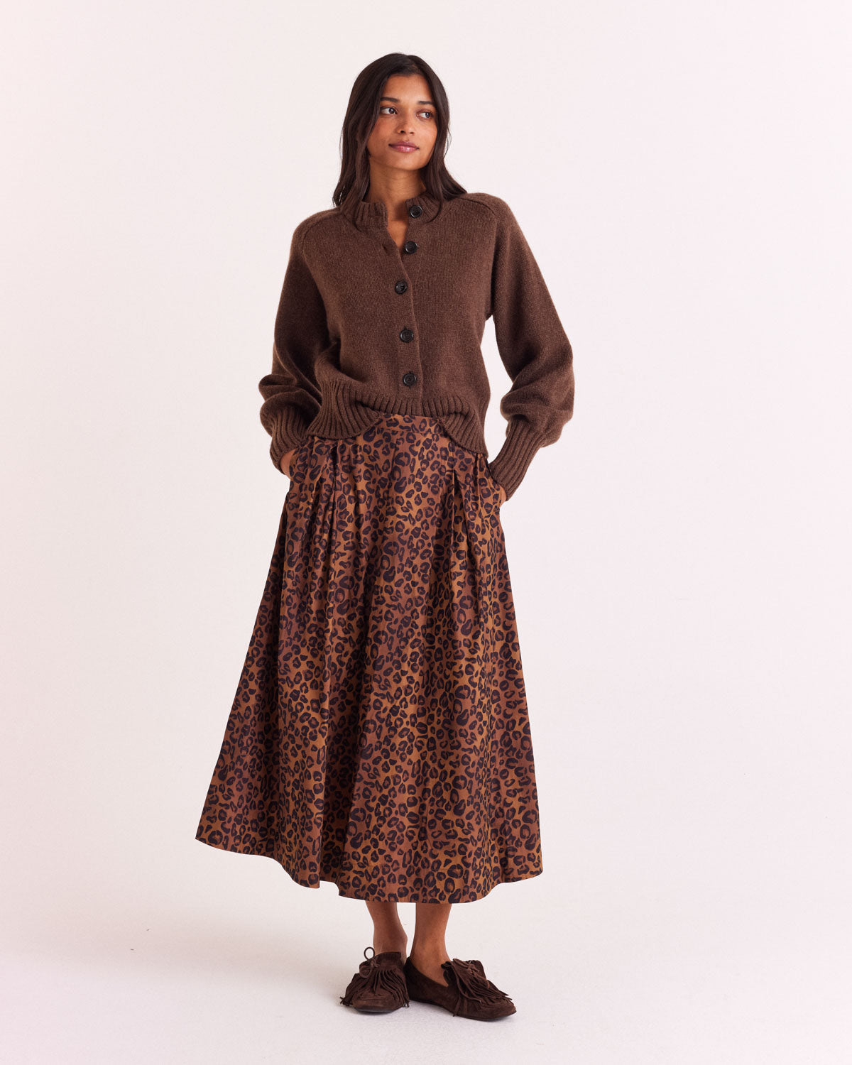 Cardigan Hilda marron