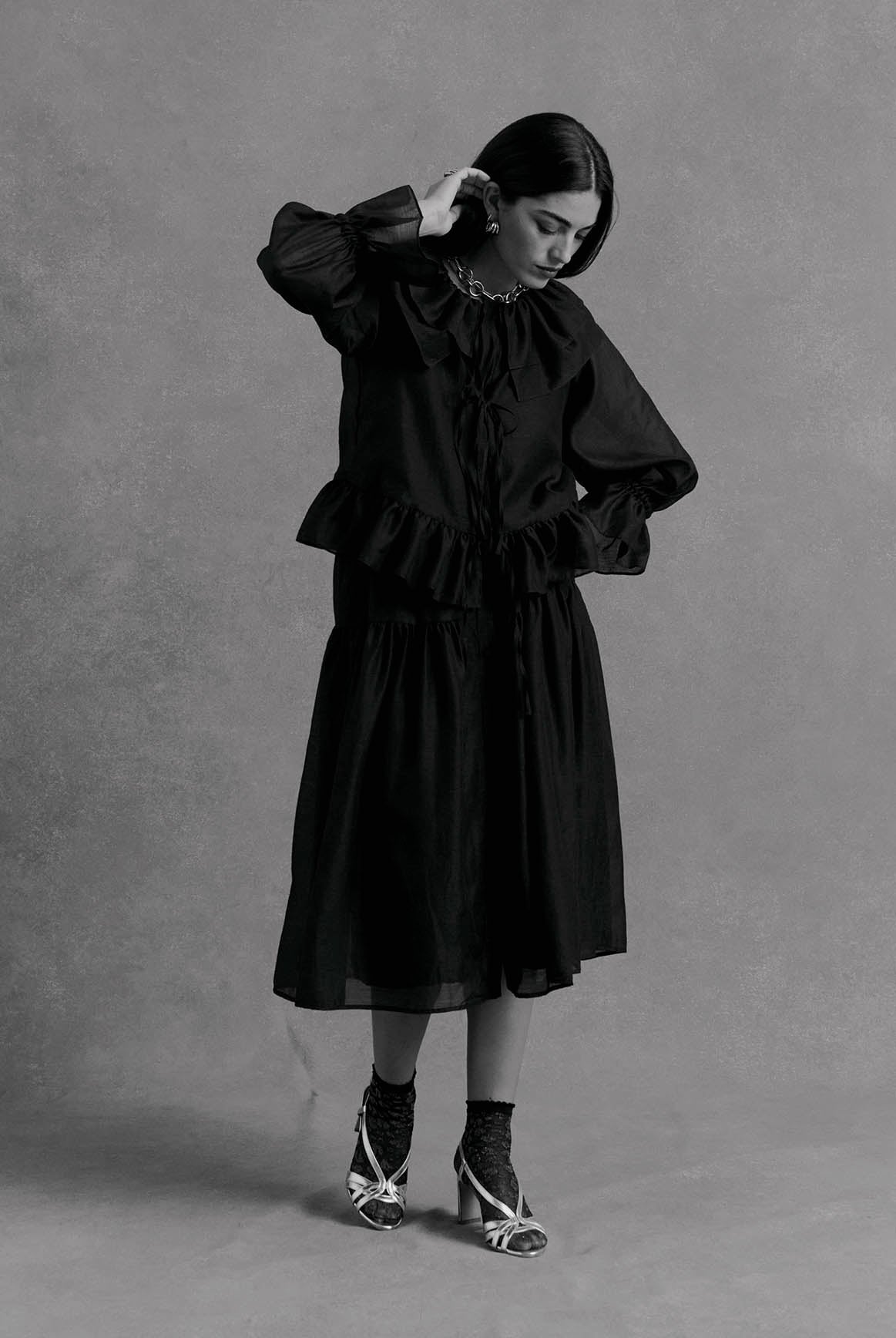 Socquette Maya noir irisé