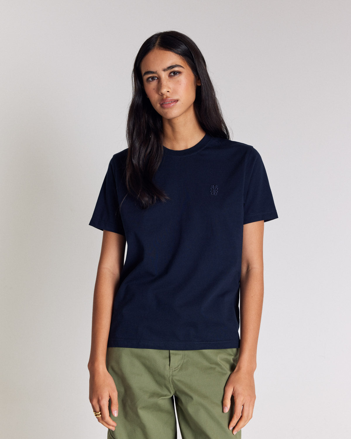 Tee-shirt Bree bleu marine brodé