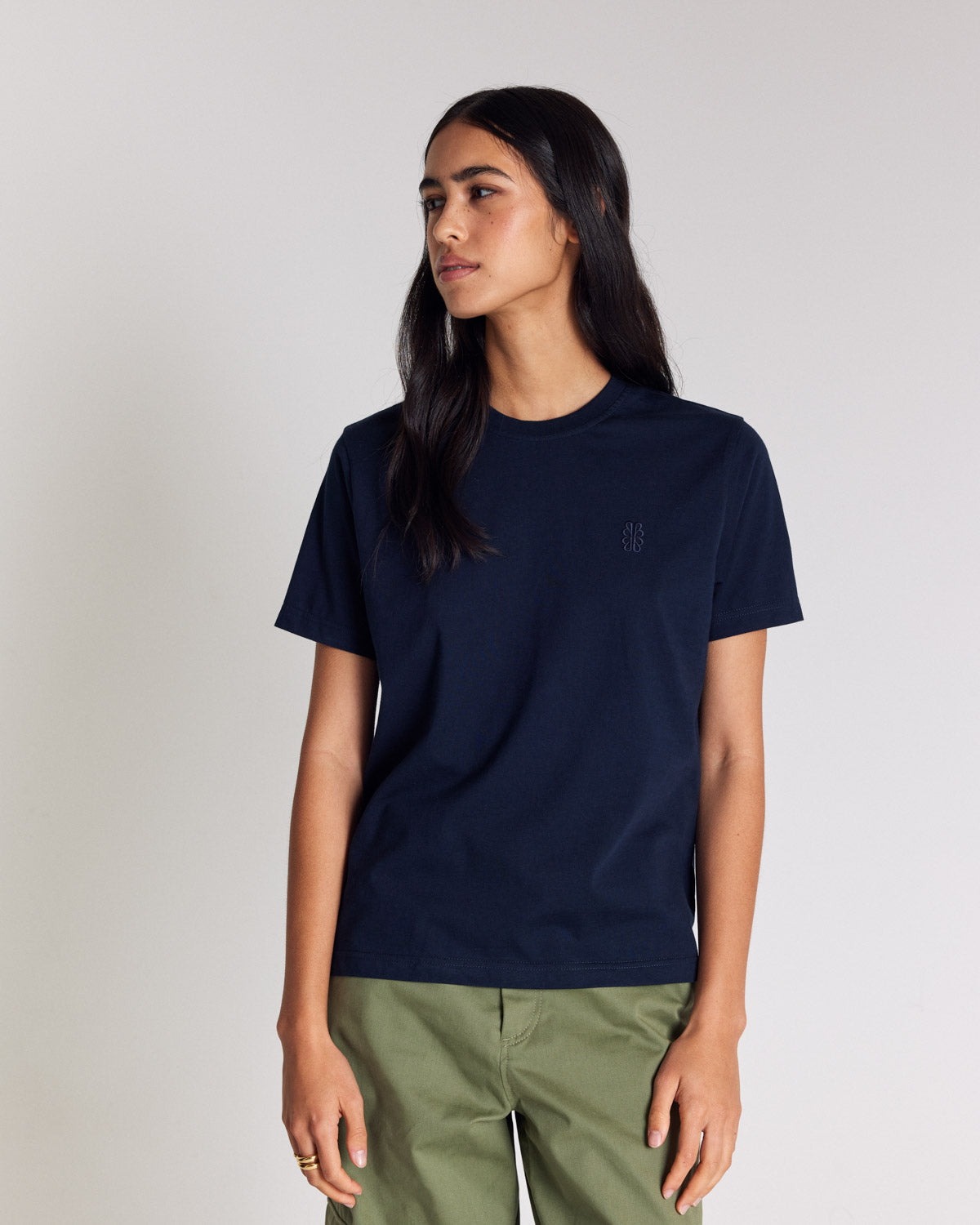 Tee-shirt Bree bleu marine brodé